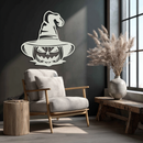 Witch Hat Pumpkin Metal Wall Art - Spooky Halloween Decor- KAF281