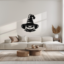 Witch Hat Pumpkin Metal Wall Art - Spooky Halloween Decor- KAF281