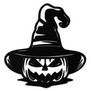 Witch Hat Pumpkin Metal Wall Art - Spooky Halloween Decor- KAF281