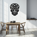 Halloween Skull Metal Wall Art - Intricate Floral Skull Decor- KAF283