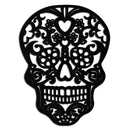 Halloween Skull Metal Wall Art - Intricate Floral Skull Decor- KAF283