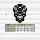 Halloween Skull Metal Wall Art - Intricate Floral Skull Decor- KAF283