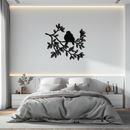 Love Birds Metal Wall Art - Romantic Silhouette Decor- KAF284