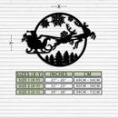 Santa Sleigh Metal Wall Art - Christmas Reindeer & Snowflake Decor- KAF287