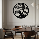 Merry Christmas Metal Wall Art - Festive Reindeer Silhouette Decor- KAF288