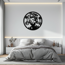 Merry Christmas Metal Wall Art - Festive Reindeer Silhouette Decor- KAF288