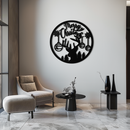 Merry Christmas Metal Wall Art - Festive Reindeer Silhouette Decor- KAF288