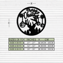 Merry Christmas Metal Wall Art - Festive Reindeer Silhouette Decor- KAF288