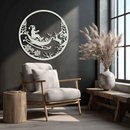 Santa Sleigh Metal Wall Art - Christmas Reindeer & Santa Decor- KAF289