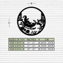 Santa Sleigh Metal Wall Art - Christmas Reindeer & Santa Decor- KAF289