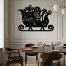 Christmas Sleigh Metal Wall Art - Festive Holiday Decor- KAF292