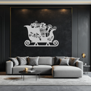 Christmas Sleigh Metal Wall Art - Festive Holiday Decor- KAF292