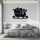 Christmas Sleigh Metal Wall Art - Festive Holiday Decor- KAF292