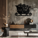 Christmas Sleigh Metal Wall Art - Festive Holiday Decor- KAF292