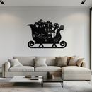 Christmas Sleigh Metal Wall Art - Festive Holiday Decor- KAF292