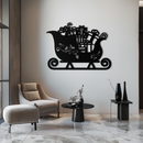 Christmas Sleigh Metal Wall Art - Festive Holiday Decor- KAF292