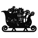 Christmas Sleigh Metal Wall Art - Festive Holiday Decor- KAF292