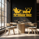 Santa Sleigh Personalized Metal Wall Art - Custom Family Christmas Decor- KAF293