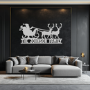 Santa Sleigh Personalized Metal Wall Art - Custom Family Christmas Decor- KAF293