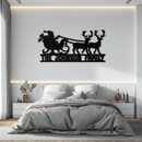 Santa Sleigh Personalized Metal Wall Art - Custom Family Christmas Decor- KAF293