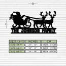 Santa Sleigh Personalized Metal Wall Art - Custom Family Christmas Decor- KAF293