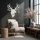 Reindeer Christmas Metal Wall Art - Festive Deer Decor with Ornaments- KAF295