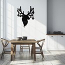 Reindeer Christmas Metal Wall Art - Festive Deer Decor with Ornaments- KAF295
