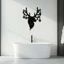 Reindeer Christmas Metal Wall Art - Festive Deer Decor with Ornaments- KAF295