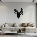 Reindeer Christmas Metal Wall Art - Festive Deer Decor with Ornaments- KAF295