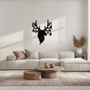Reindeer Christmas Metal Wall Art - Festive Deer Decor with Ornaments- KAF295