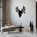 Reindeer Christmas Metal Wall Art - Festive Deer Decor with Ornaments- KAF295