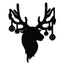 Reindeer Christmas Metal Wall Art - Festive Deer Decor with Ornaments- KAF295