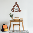 Christmas Tree Metal Wall Art - Festive Holiday Decor with Gifts- KAF298