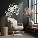 Winter Mittens Metal Wall Art - Cozy Snowflake Gloves Decor- KAF299