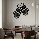Winter Mittens Metal Wall Art - Cozy Snowflake Gloves Decor- KAF299