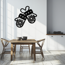 Winter Mittens Metal Wall Art - Cozy Snowflake Gloves Decor- KAF299