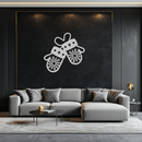 Winter Mittens Metal Wall Art - Cozy Snowflake Gloves Decor- KAF299