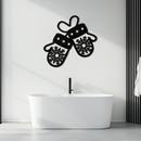 Winter Mittens Metal Wall Art - Cozy Snowflake Gloves Decor- KAF299