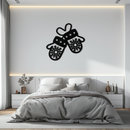 Winter Mittens Metal Wall Art - Cozy Snowflake Gloves Decor- KAF299