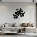 Winter Mittens Metal Wall Art - Cozy Snowflake Gloves Decor- KAF299
