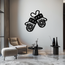 Winter Mittens Metal Wall Art - Cozy Snowflake Gloves Decor- KAF299
