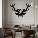 Majestic Deer Skull Metal Wall Art - Nature-Inspired Antler Decor- KAF300