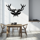 Majestic Deer Skull Metal Wall Art - Nature-Inspired Antler Decor- KAF300