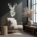 Majestic Deer Metal Wall Art - Nature-Inspired Steel Silhouette Decor- KAF301