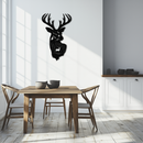 Majestic Deer Metal Wall Art - Nature-Inspired Steel Silhouette Decor- KAF301