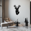 Majestic Deer Metal Wall Art - Nature-Inspired Steel Silhouette Decor- KAF301