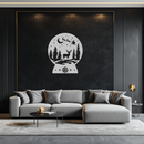 Winter Deer Snow Globe Metal Wall Art - Holiday Forest Scene Decor- KAF302