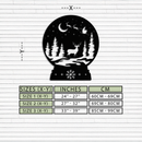 Winter Deer Snow Globe Metal Wall Art - Holiday Forest Scene Decor- KAF302