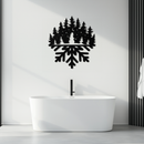 Snowflake Forest Metal Wall Art - Winter Tree Silhouette Home Decor- KAF303