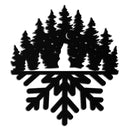 Snowflake Forest Metal Wall Art - Winter Tree Silhouette Home Decor- KAF303